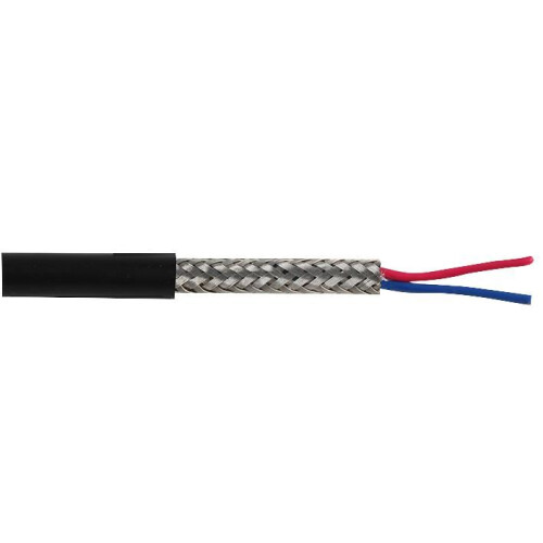 PRO ELEC - 7-2-2C 2 Core Screened Cable, 0.2mm, Black, 25m