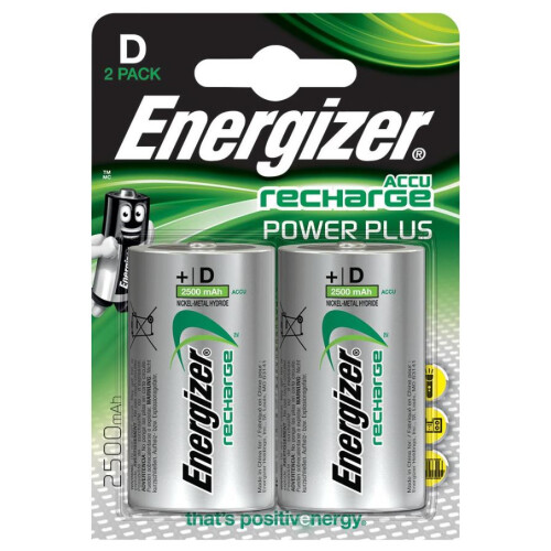 Energizer ENERGIZER - NiMH Rechargeable D Batteries 2500mAh - 2 Pack