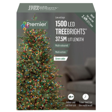 Raraion - 1500 LED Multi-Coloured Christmas Tree Lights with Timer, 37.5m