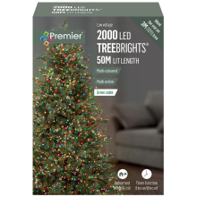 Raraion - 2000 LED Multi-Coloured Christmas Tree Lights with Timer, 50m