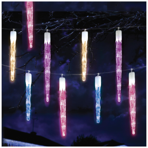 Premier Premier - 24pc Chaser Icicles with 72 Rainbow LEDs