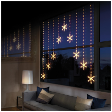 Premier - 339 LED Snowflake Curtain Light, Warm White, 1.2x1.2m