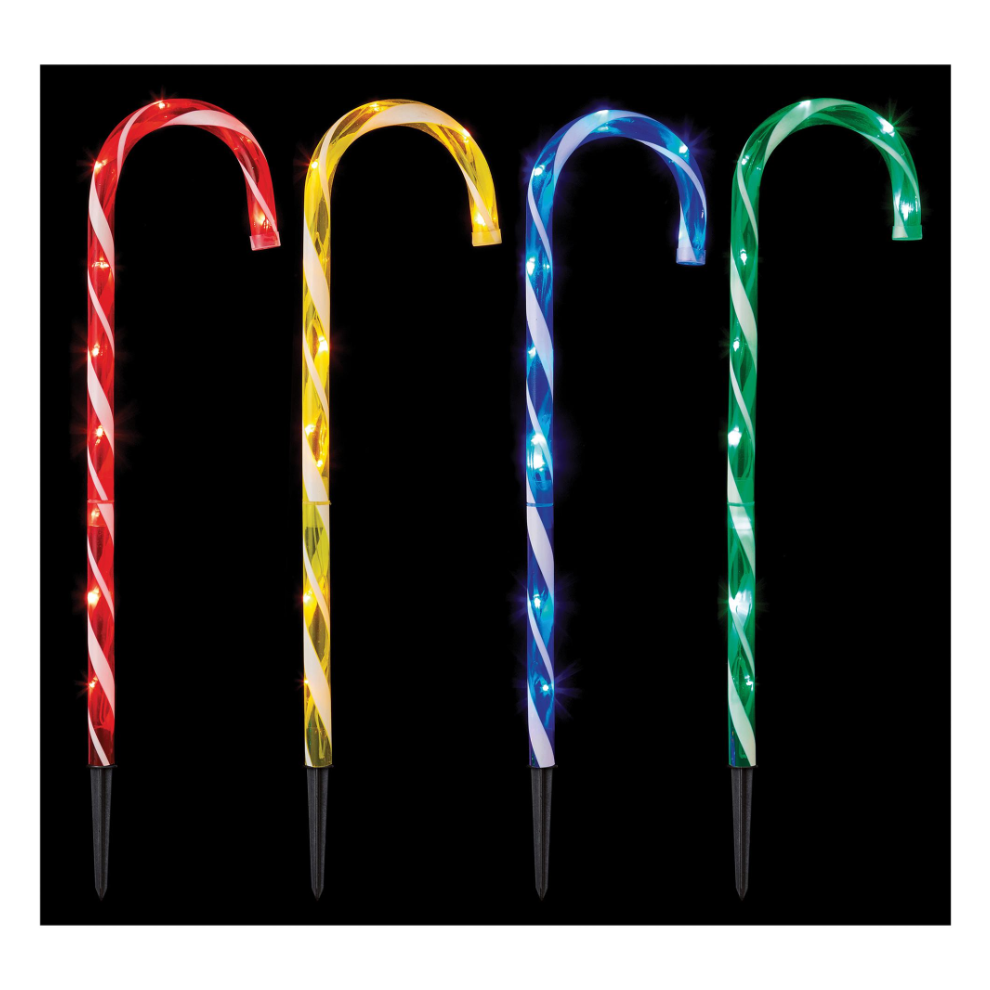 Premier - 62cm Multi-Colour LED Candy Cane Path Light, 4pc