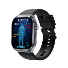 (Black Silicone) Smart Watch ECG Blood Pressure Oxyegn Health Monitoring Bluetooth Calling Men Women Smartwatch