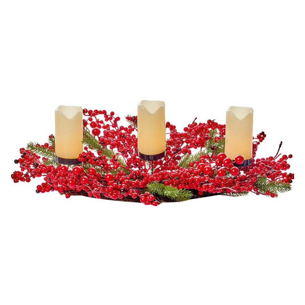 Premier - 60Cm Berry Decorative Centrepiece Red