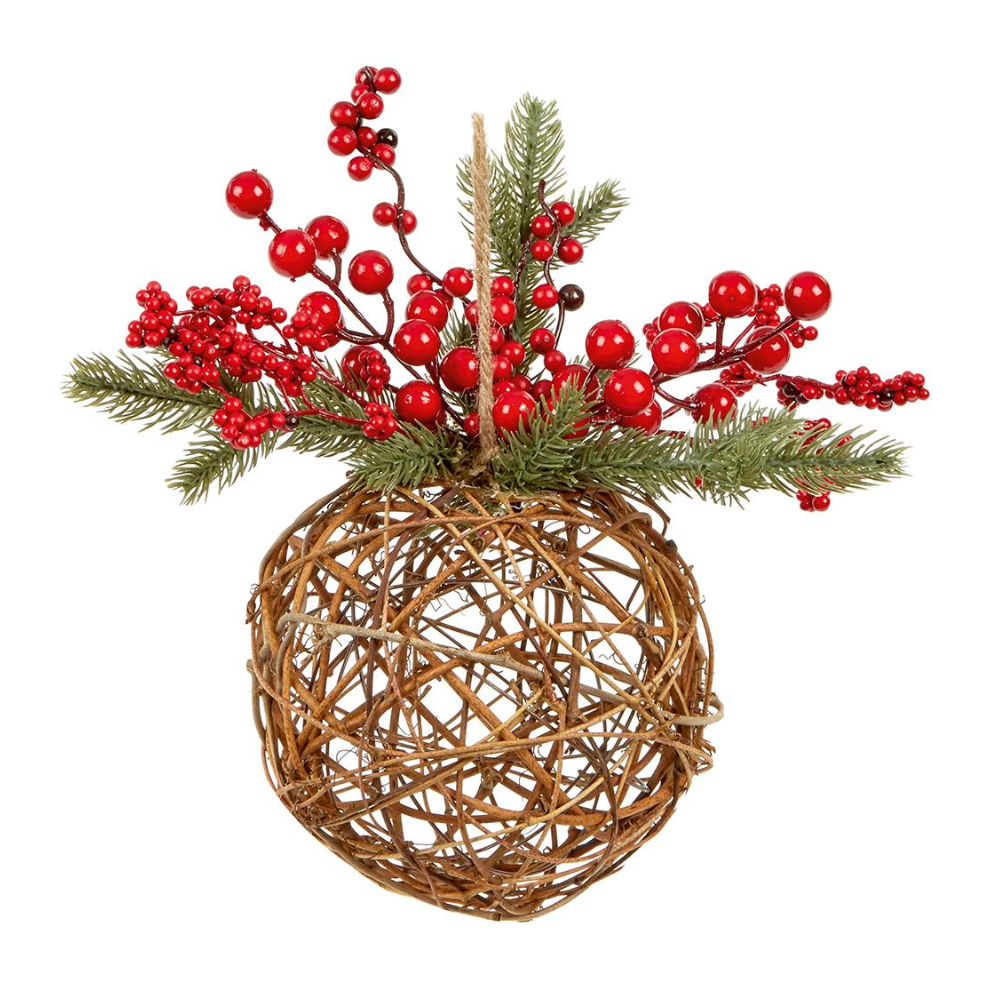 Premier - Decorative Berry & Ratten Ornament Red