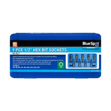 Blue Spot Tools - 9 PCE 1/2" Hex Bit Sockets (H4 - H17)