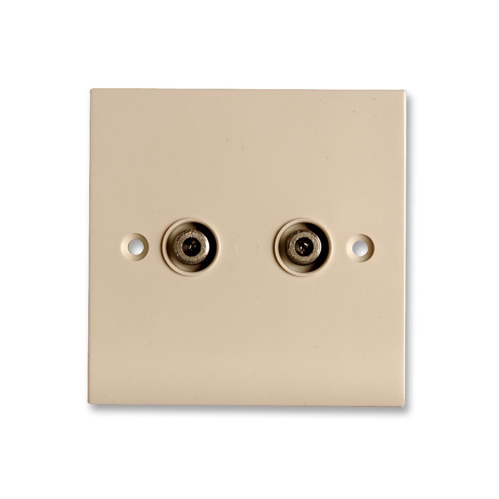 Proception White - F-Type Screened Double Satellite Socket