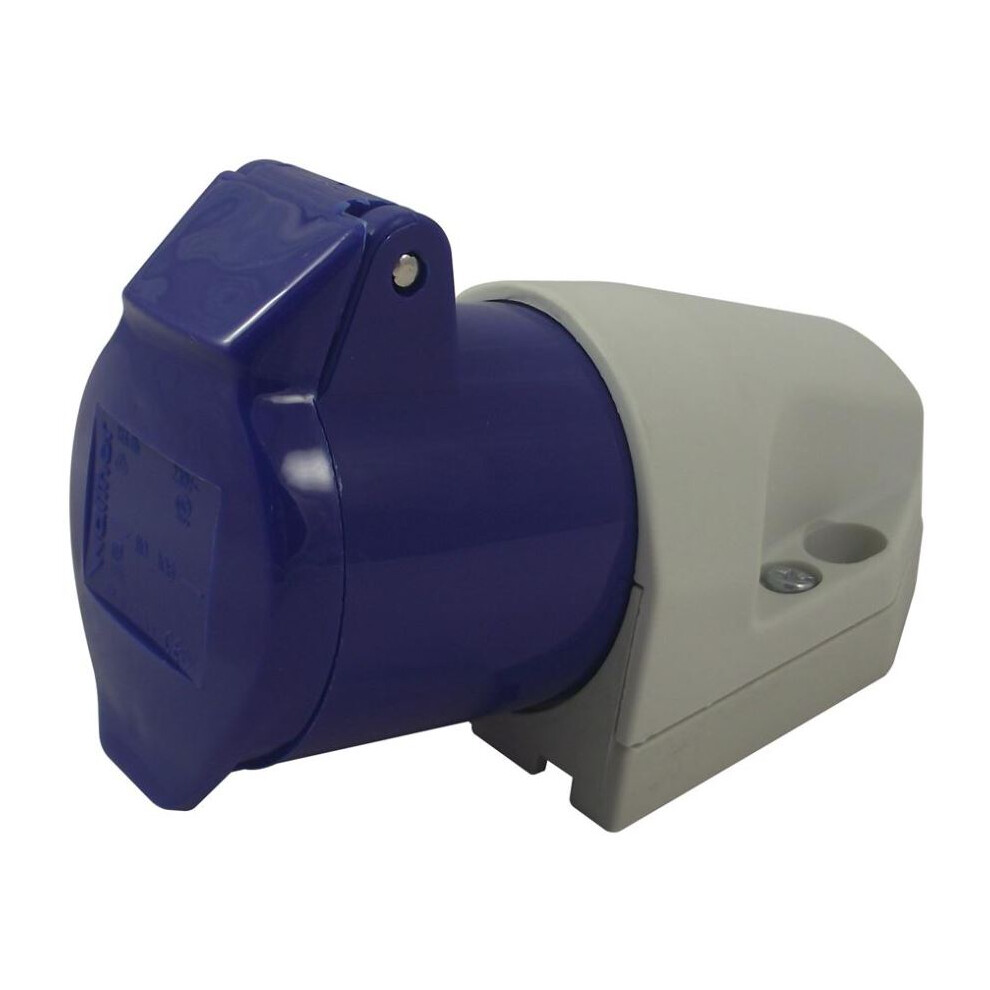 Walther - 16A, 230V, Surface Mount Cee Socket, 2P+E, Blue, Ip44 3561064142497