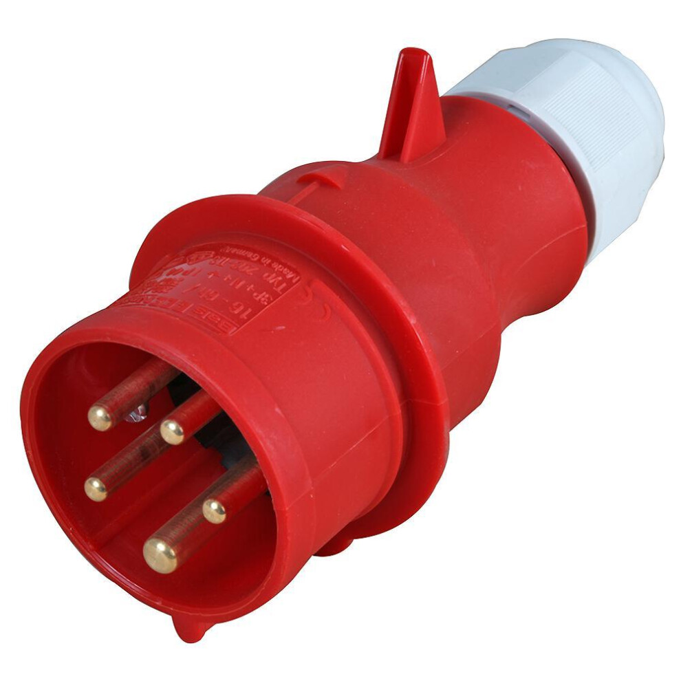 Ceenorm - 16A, 415V, Cable Mount Multi-Grip Cee Plug, 3P+N+E, Red, Ip44 3341824152733