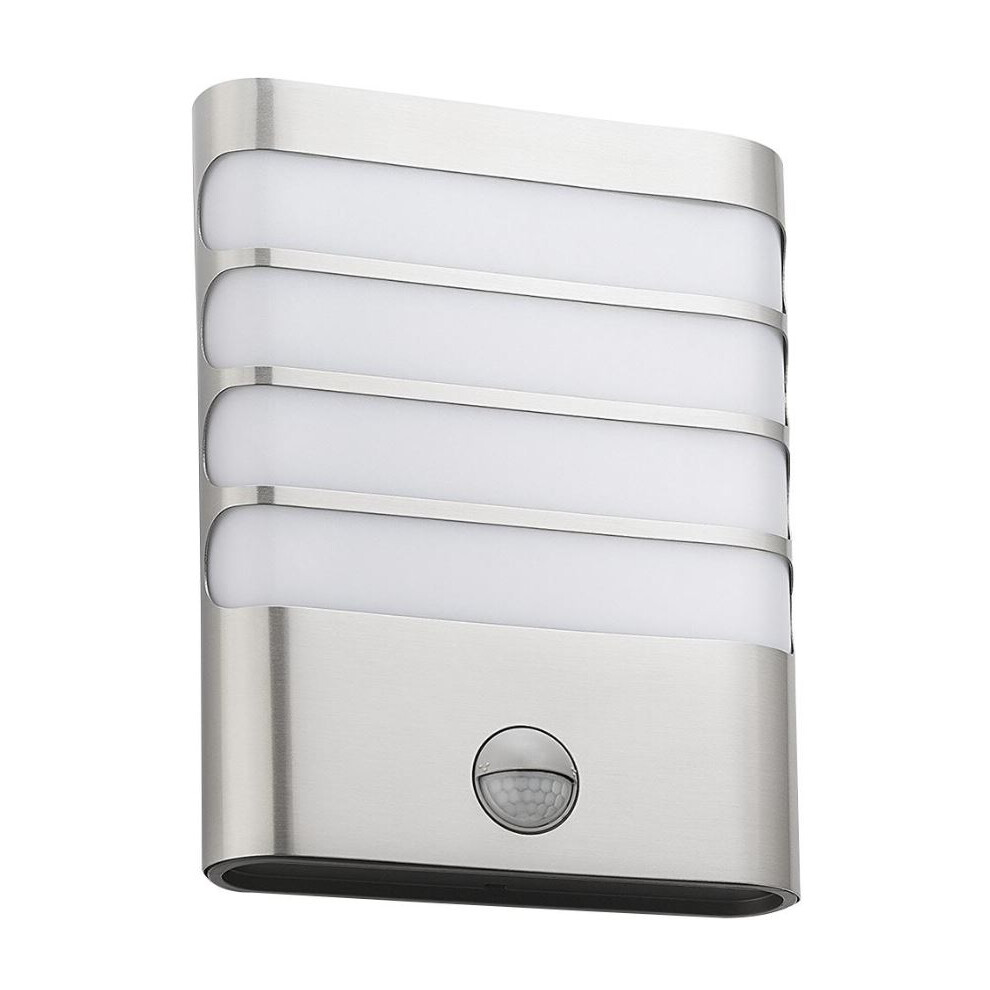 PHILIPS LIGHTING - 3W Outdoor LED Wall Light with PIR, Brushed Stainless Steel