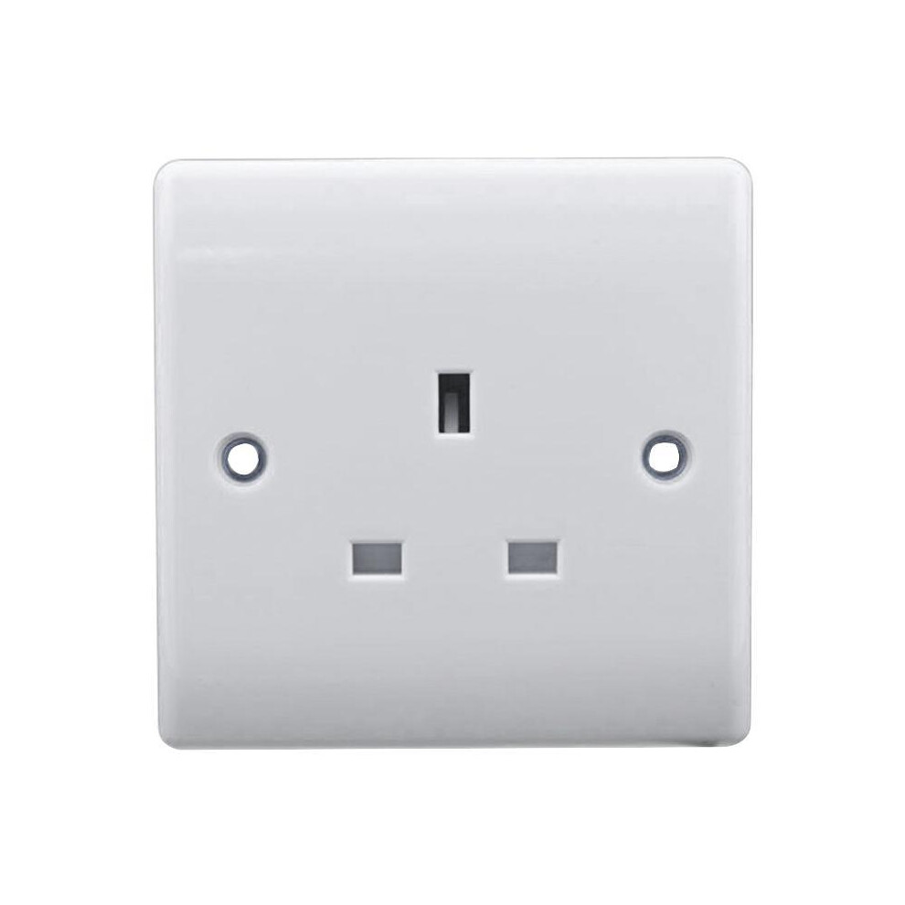 Bg - 13A 1 Gang Unswitched Socket, White 5050765000673