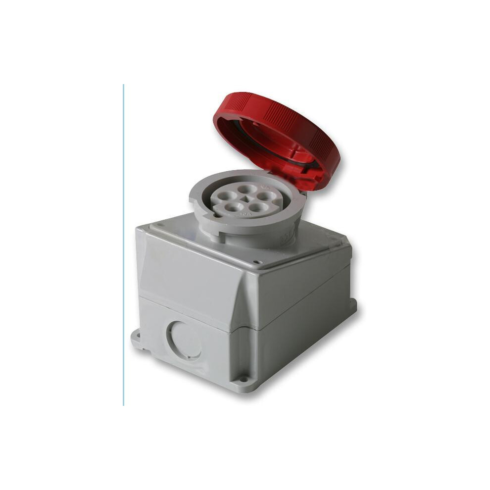 Pro Power - 16A, 415V, Surface Mount Cee Socket, 3P+N+E, Red, Ip67 3341844132739