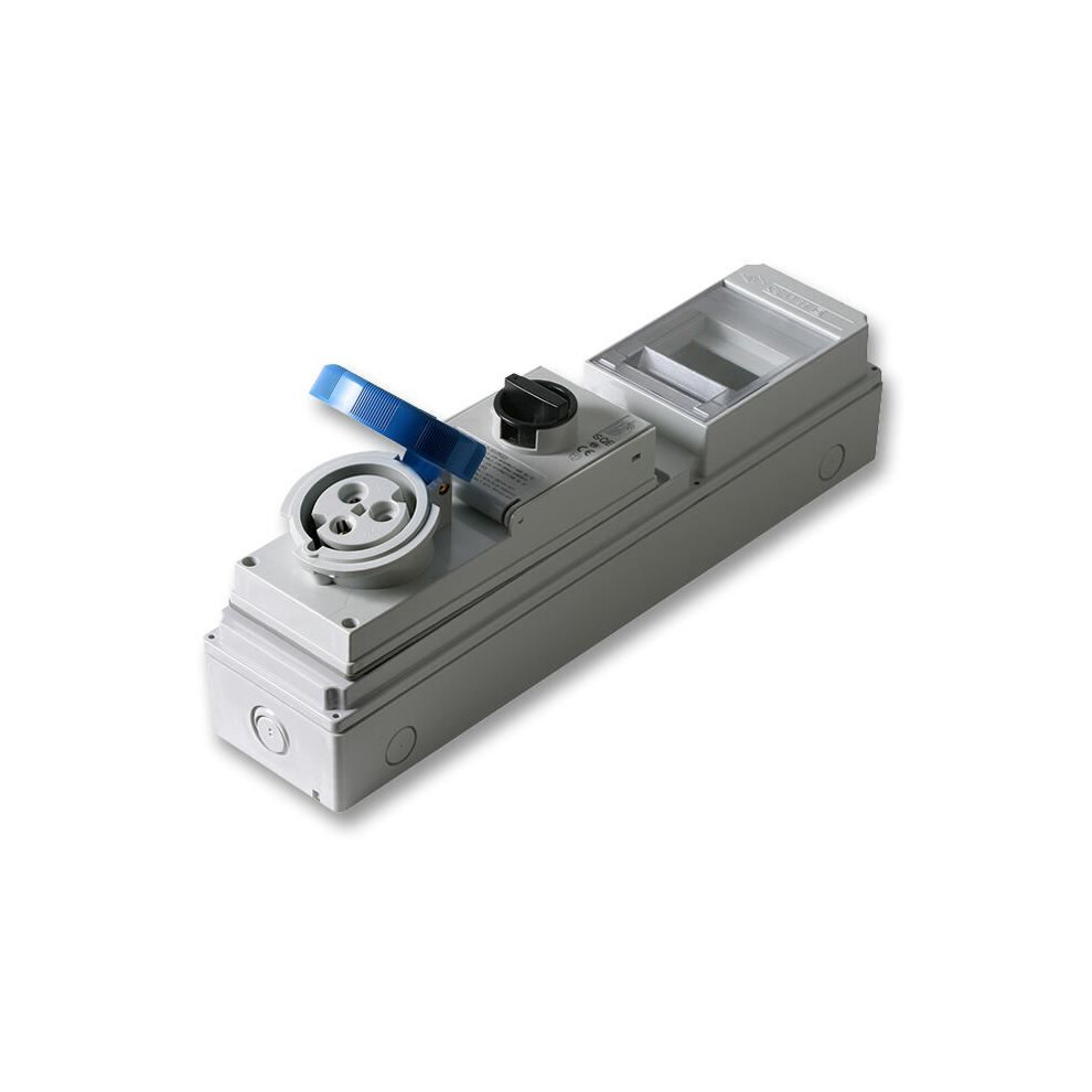Pro Power - 32A, 240V, Switched Interlocked Cee Socket With Rcd Compartment, 2P+E, Blue 3561214112059