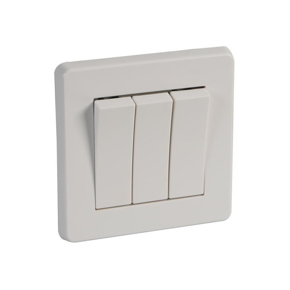 Crabtree - 10Ax 3 Gang 2 Way Wide Rocker Light Switch, White 5017399043384