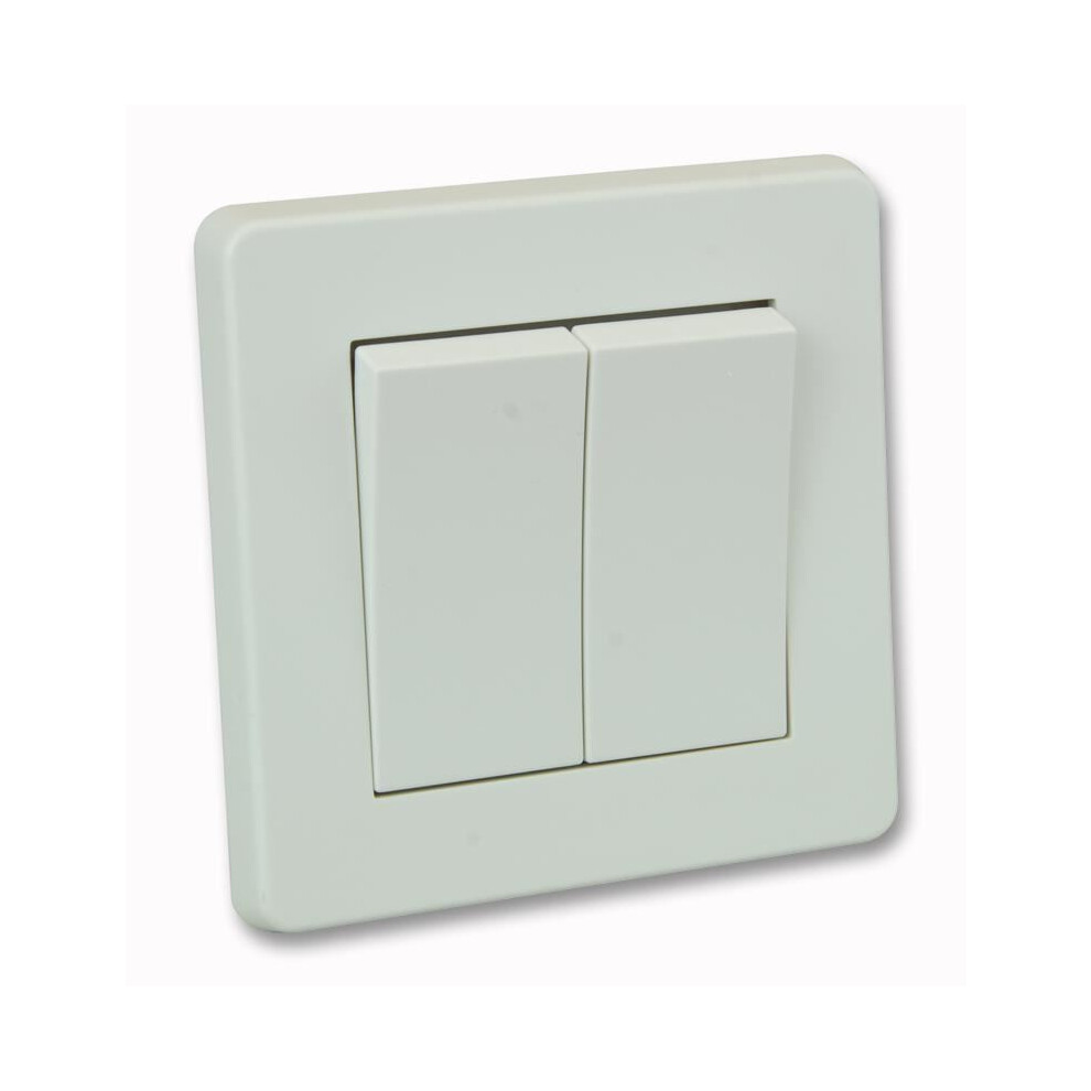 Crabtree - 10Ax 2 Gang 2 Way Wide Rocker Light Switch, White 5017399043360