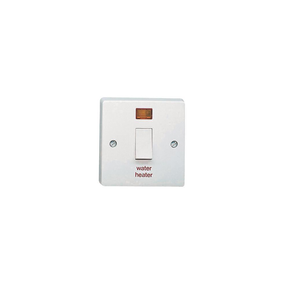 Crabtree - 1 Gang 20A Dp Water Heater Control Switch With Neon, White 5017399041175