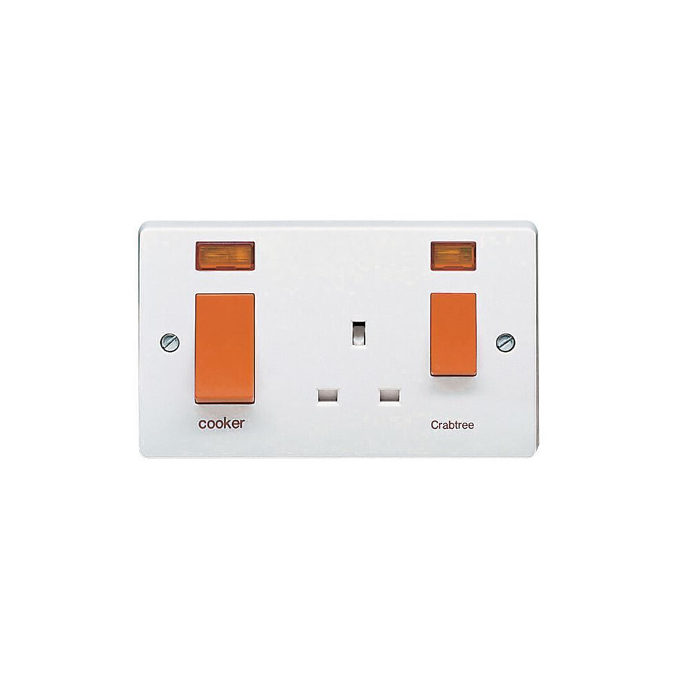 Crabtree - 45A 2 Gang Cooker Control Unit With Neon 5017399009731