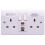 MK - 2 Gang 13A RCD Socket, 30mA Passive 1