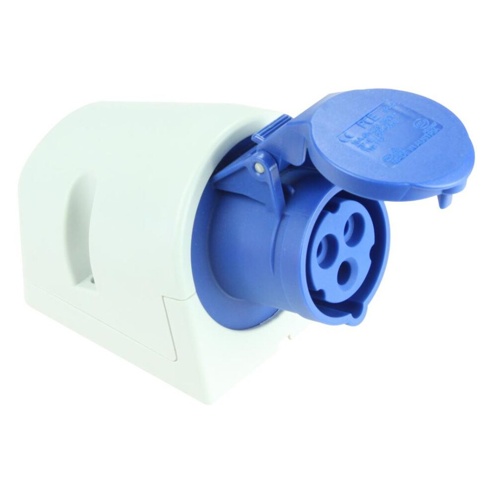 Pce - 16A, 230V, Surface Mount Cee Socket, 2P+E, Blue, Ip44 3561214152505