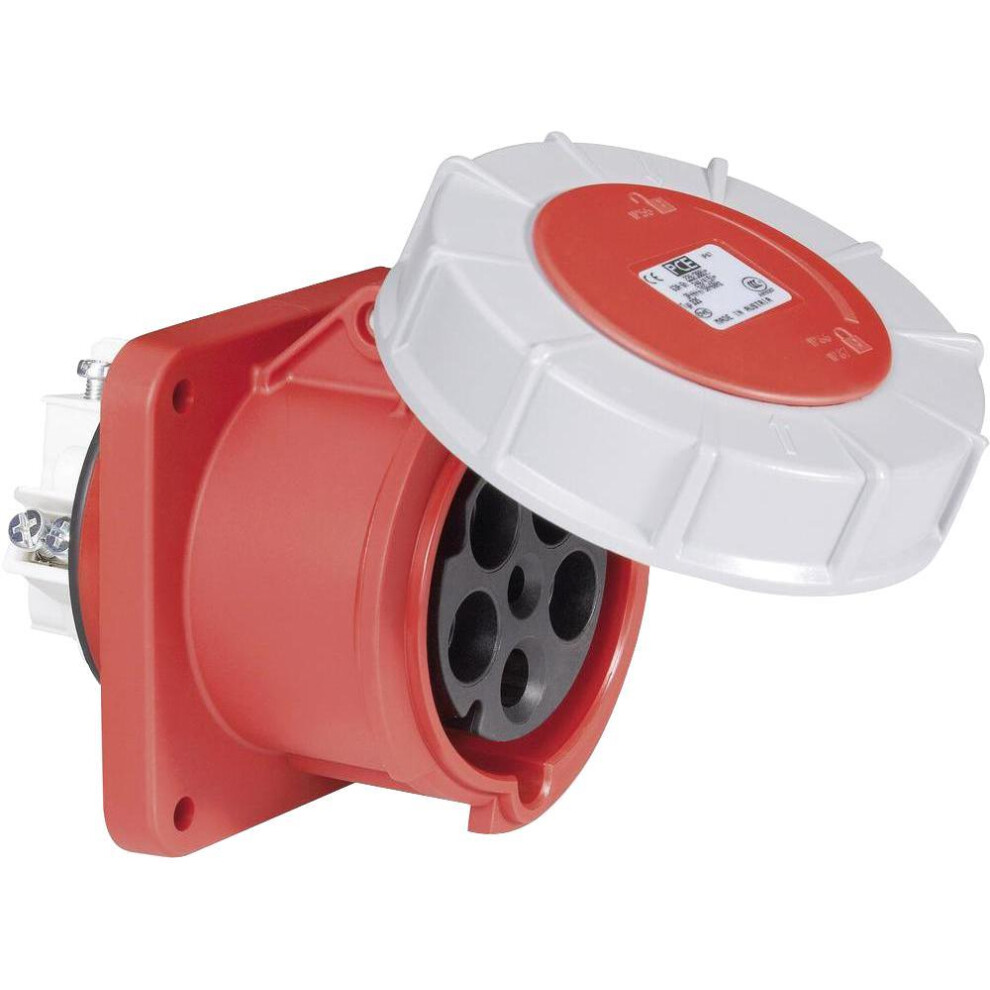 Pce - 63A, 400V, Panel Mount Cee Socket, 3P+N+E, Red, Ip67 3341844152805