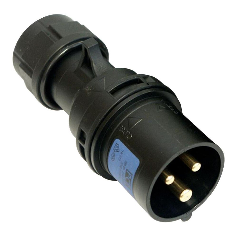 Pce - 16A, 230V, 'Shark' Cable Mount Cee Plug, 2P+E, Black, Ip44 3561214152536