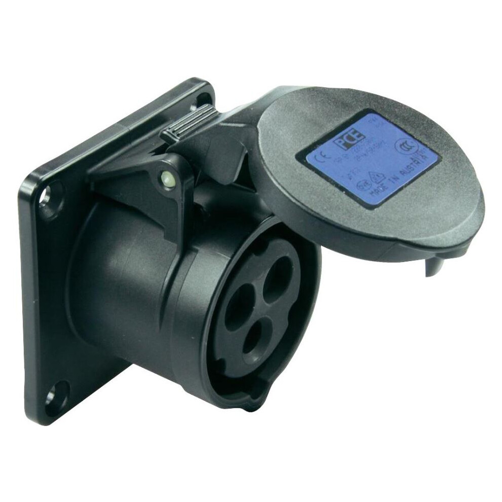 Pce - 16A, 230V, Panel Mount Cee Socket, 2P+E, Black, Ip44 3561214152581