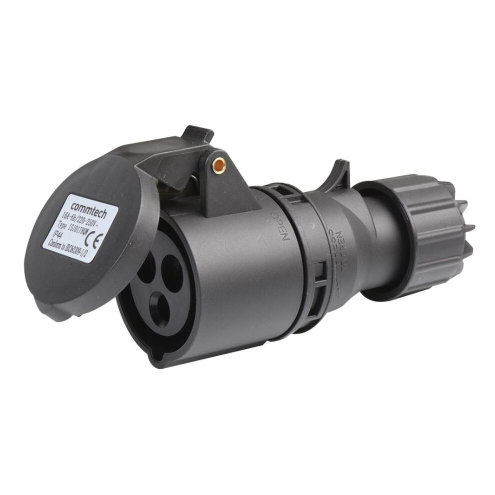 Pro Elec - 16A, 230V, Cable Mount Cee Socket, 2P+E, Black, Ip44 3561214172183