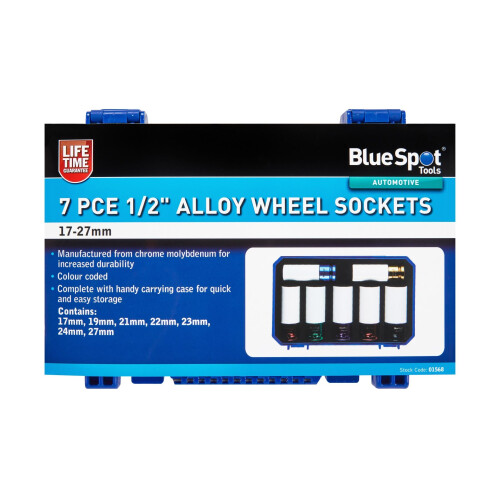BlueSpot Blue Spot Tools - 7 PCE 1/2" Alloy Wheel Sockets (17-27mm)