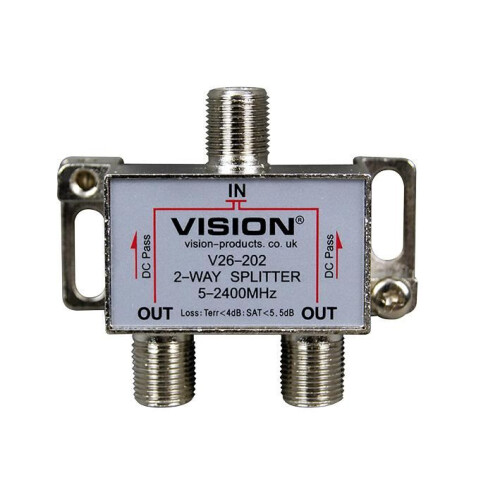 VISION - 2-Way Splitter DC Pass 5-2400MHz V26-202