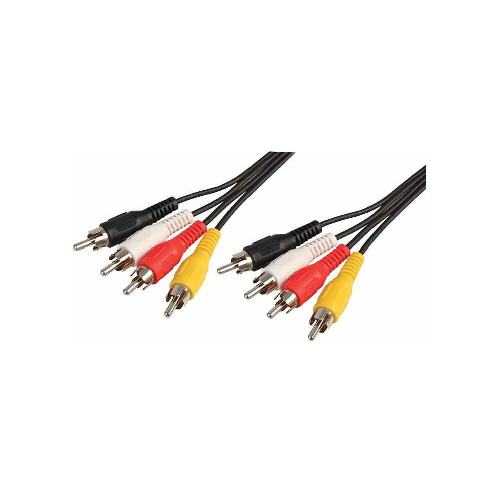 Pro Signal - 4X Phono (Rca) Male To 4X Phono Male Lead, 1.2M Black 3341794192746