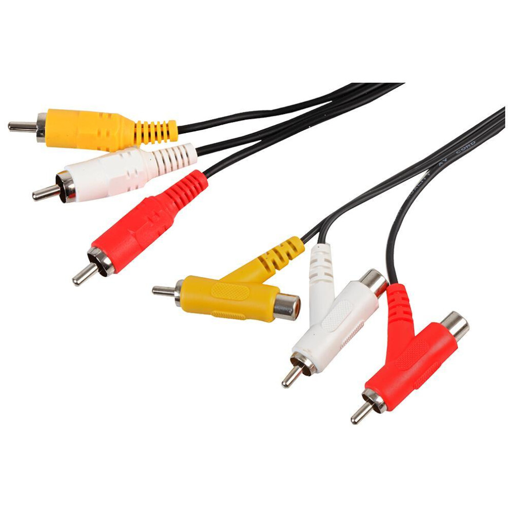 Pro Signal - 3X Phono (Rca) Male To 3X (Stackable) Phono Male Lead, 2M Black 5051259040618