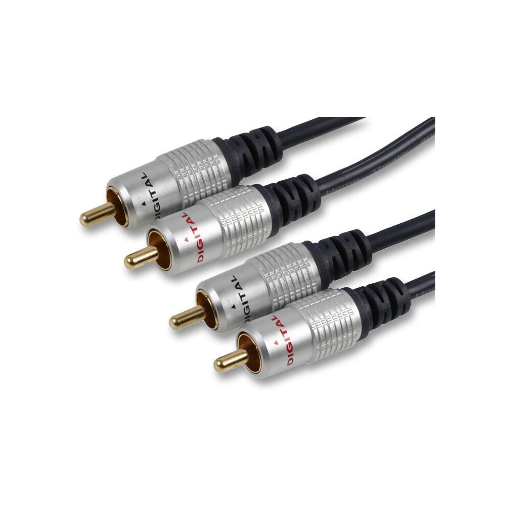 Pro Signal - 1M 2X Phono (Rca) Plugs To 2X Phono (Rca) Plugs Hq Lead Black 642610966651