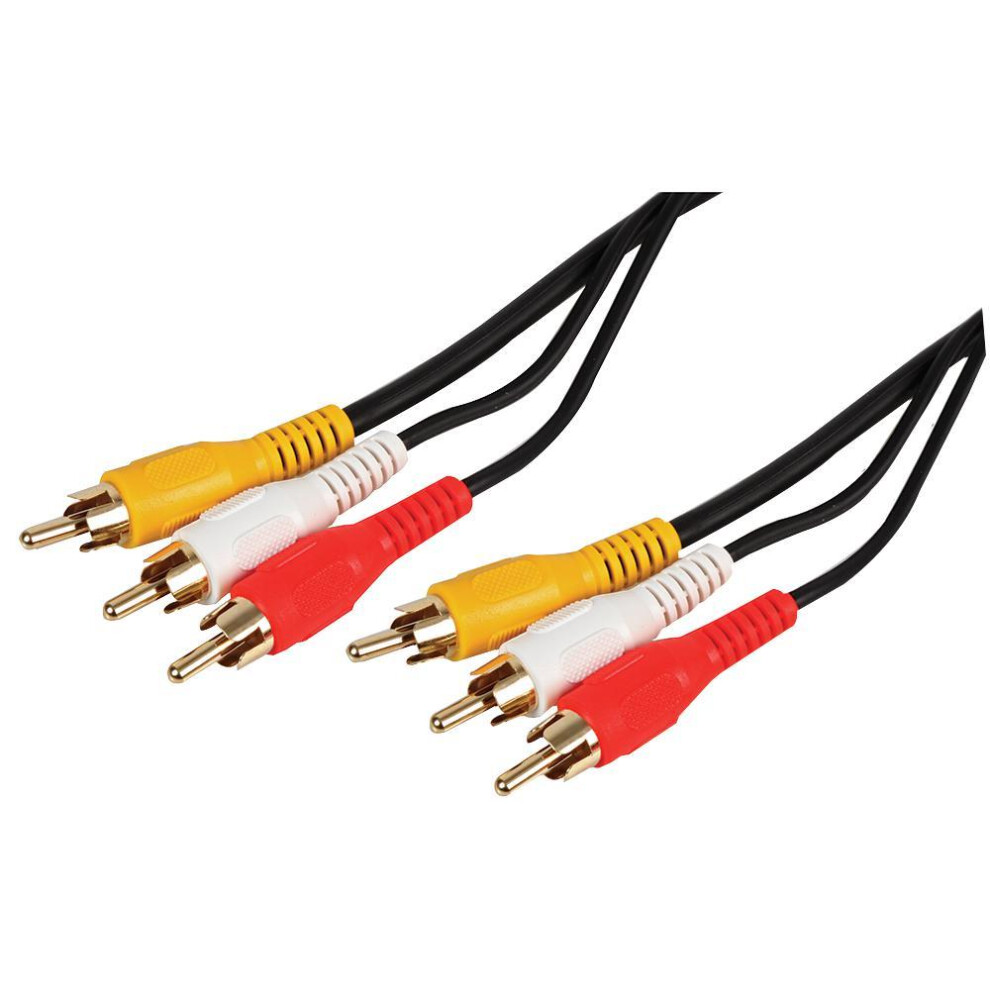 Pro Signal - 3X Phono (Rca) Male To 3X Male Lead, 2M Black 642610968396