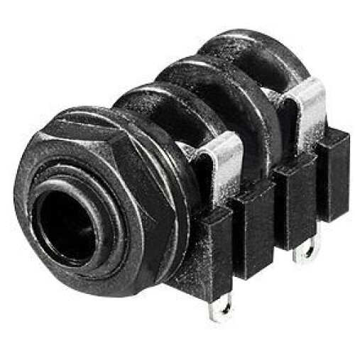 REAN - 2 Pole, 6.35mm (1/4") Jack Socket with Solder Lugs