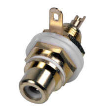 PRO SIGNAL - RCA Phono Socket, Chassis Mount, Gold Plated, White