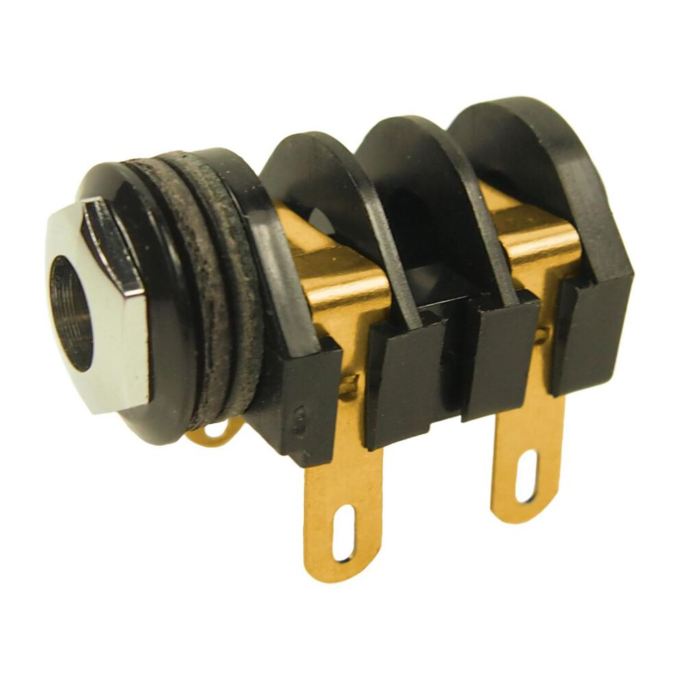 Cliff Electronic Components - 6.35Mm Mono Gold Switched Jack Socket, Solder Tags 3561104102412