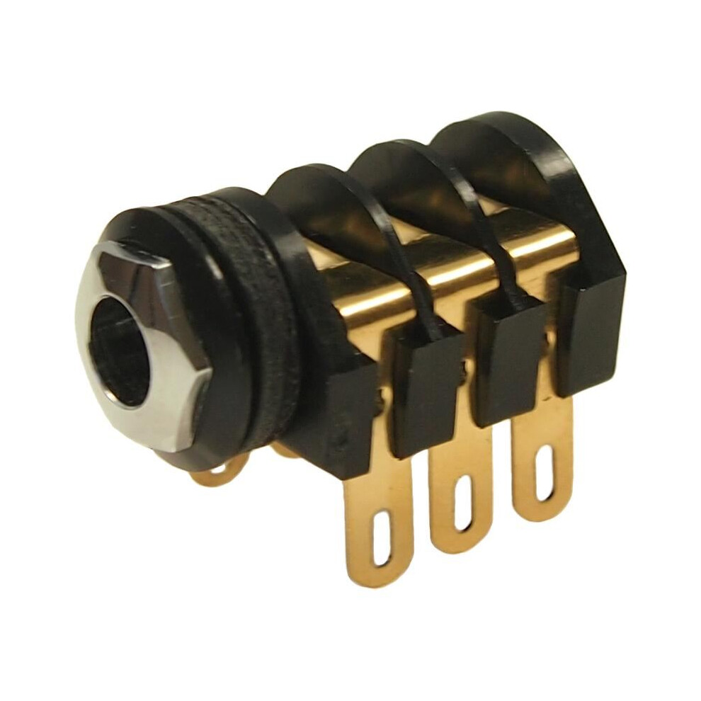 Cliff Electronic Components - 6.35Mm Stereo Gold Switched Jack Socket, Solder Tags 3561104102429