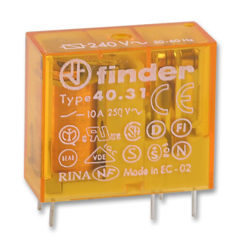 FINDER - Relay, PCB 10A SPCO 240V ac
