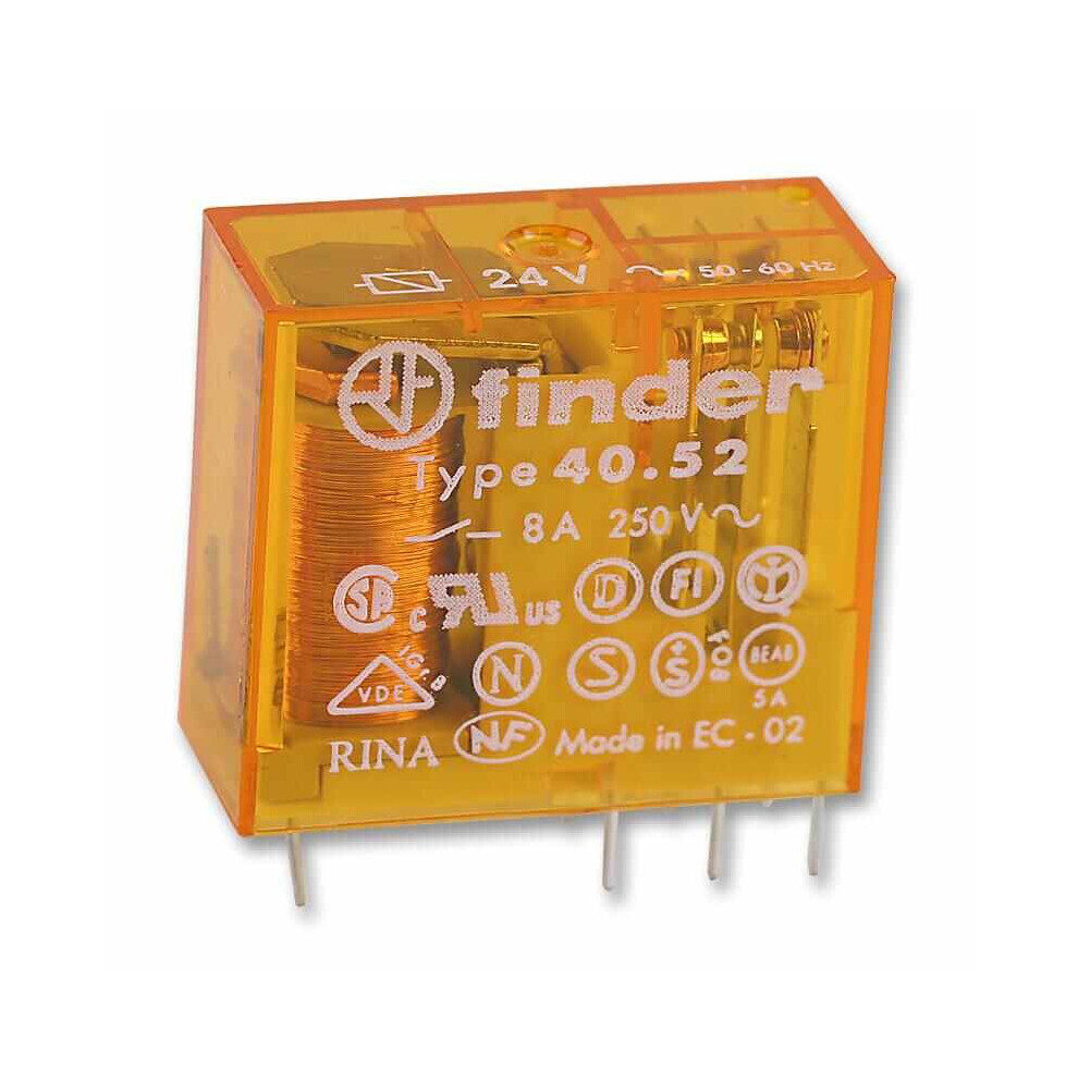 Finder - Relay, Pcb 5A Dpco 24V Ac 3341864102613