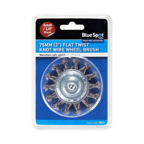 BlueSpot Blue Spot Tools - 75mm (3") Flat Twist Knot Wire Wheel Brush