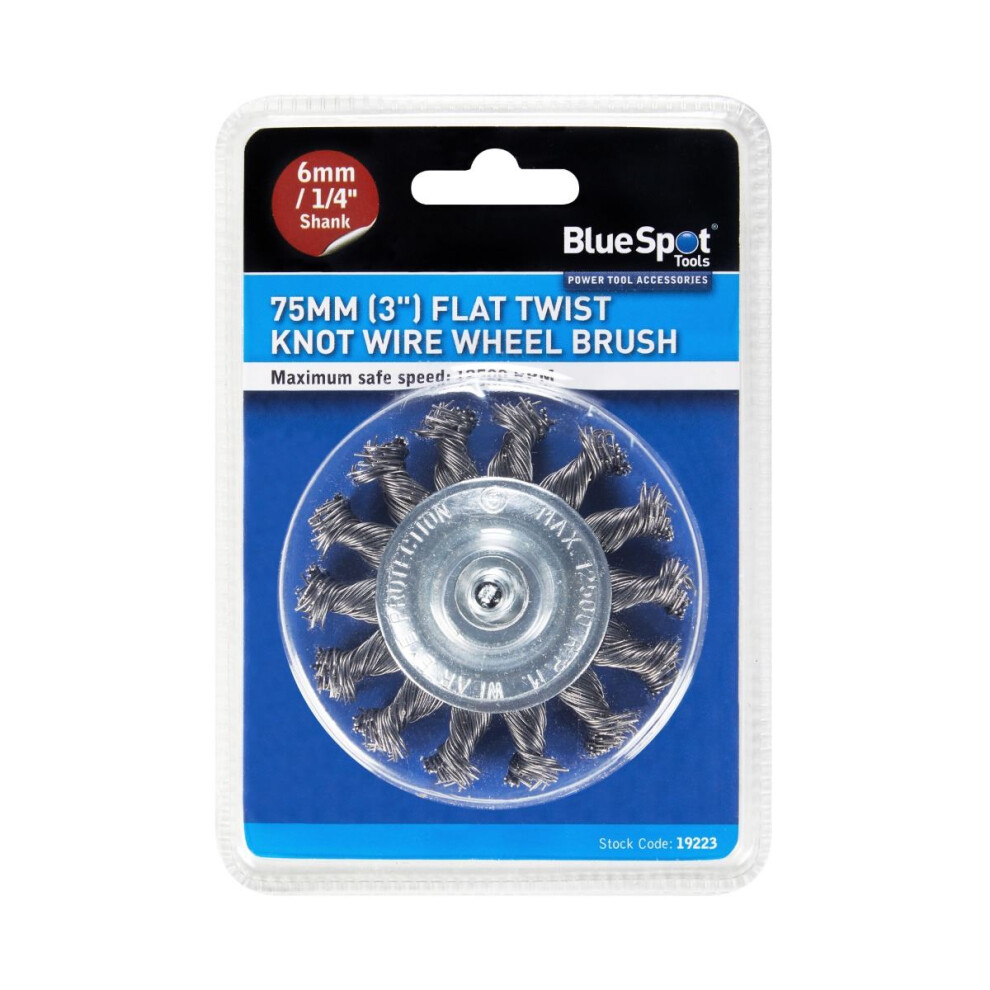 Spot Spot Tools - 75Mm (3") Flat Twist Knot Wire Wheel Brush Blue