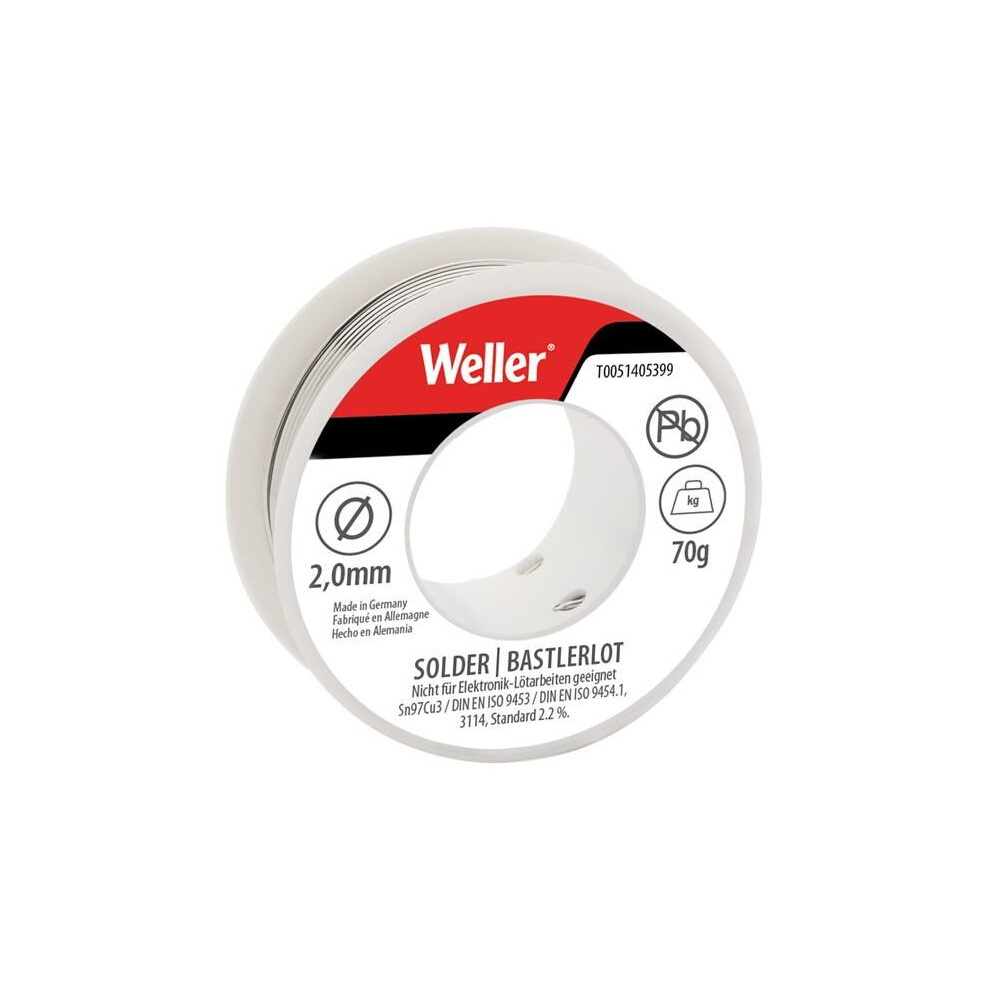 Weller - Electronic Lead-Free Solder Sn97cu3, 2Mm 70G