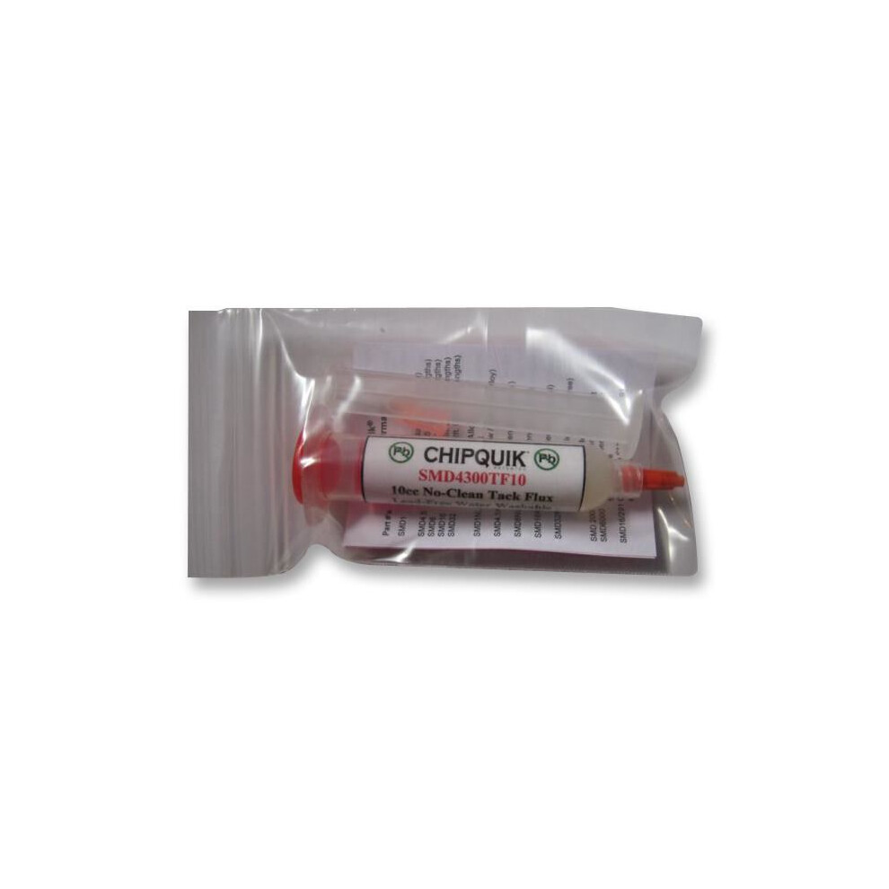 Chip Quik - Water-Washable, No-Clean Tack Flux Syringe With Plunger & Tip, 10Cc 3341854132354