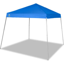 CROWN SHADES 10ft x 10ft Base, 8ft x 8ft Top Slant Leg Shade Tent Canopy, Blue