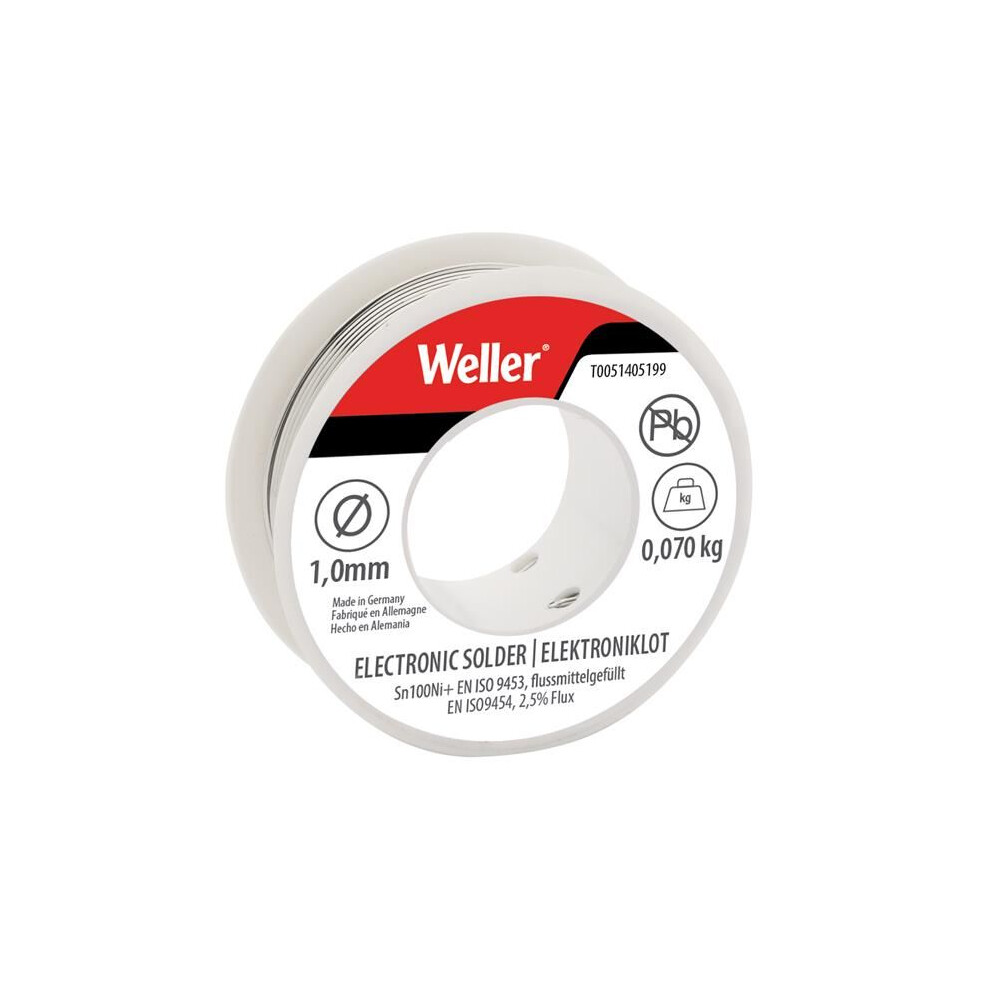 Weller - Electronic Lead-Free Solder Sn100ni100+, 1Mm 70G