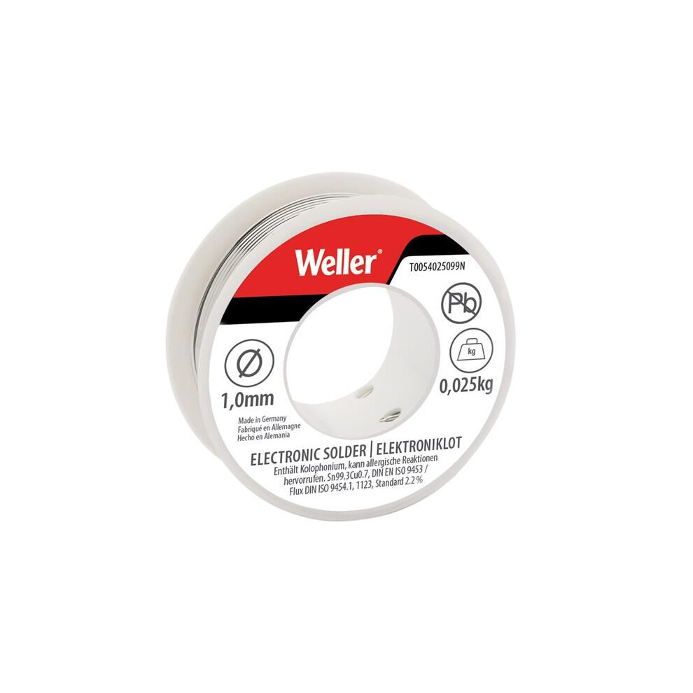 Weller - Electronic Lead-Free Solder Sn99 Cu3, 1mm 25g