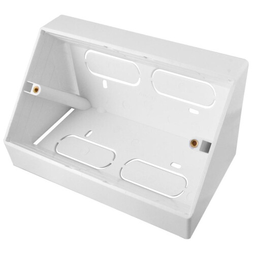 CLEVER LITTLE BOX - Conec2 2-Gang Angled Surface Mount Bench Pattress Box White