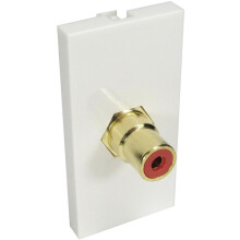 PRO SIGNAL - 1x Red RCA Female to Female Euro Module 50 x 25mm - Coupler