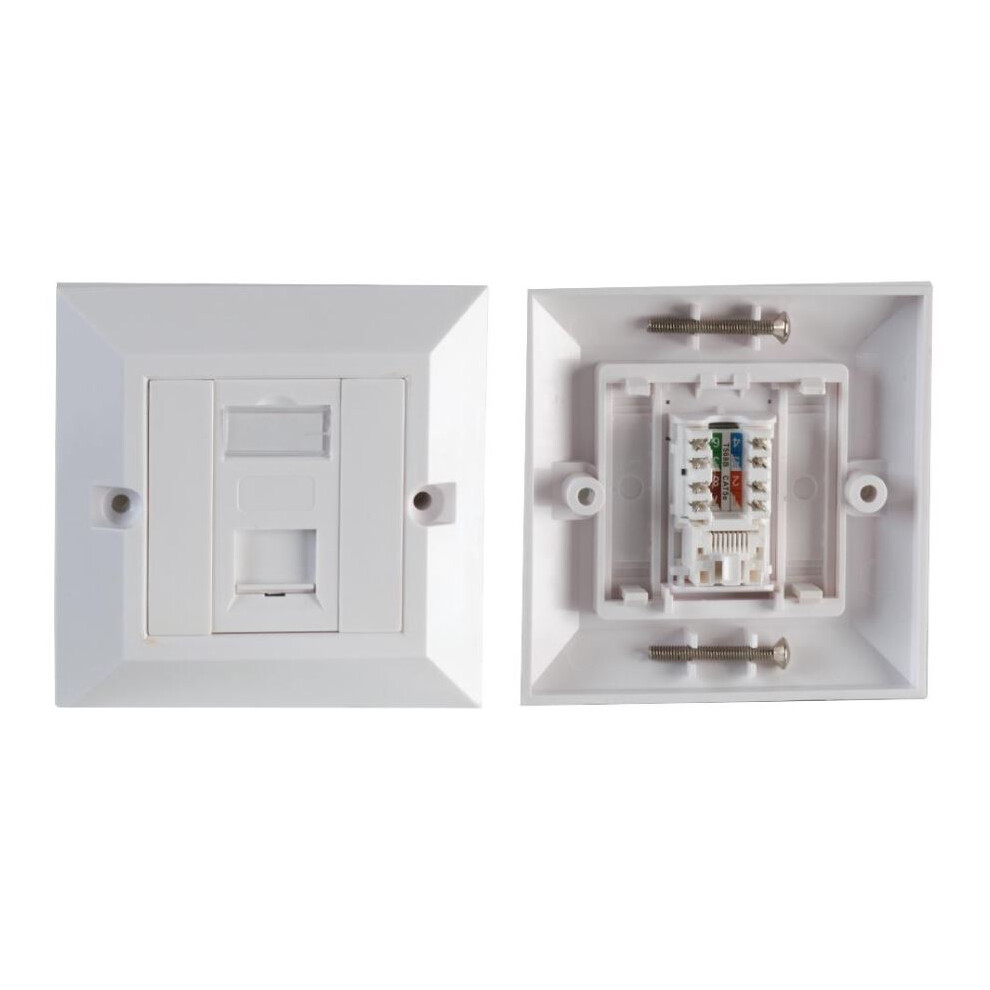 Pro Signal - 1-Gang Single Rj45 Socket Cat5e Faceplate White 3561124142450